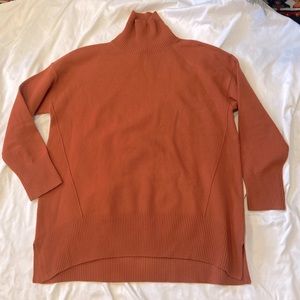 French Connection pumpkin oversized mock neck sweater